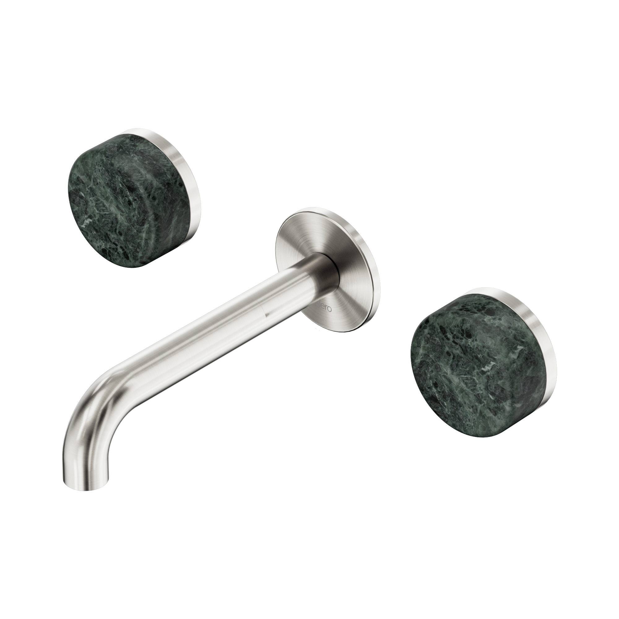 Nero Serenity Wall Basin Set 160mm Spout With Verde Alpi Handle, Brushed Nickel