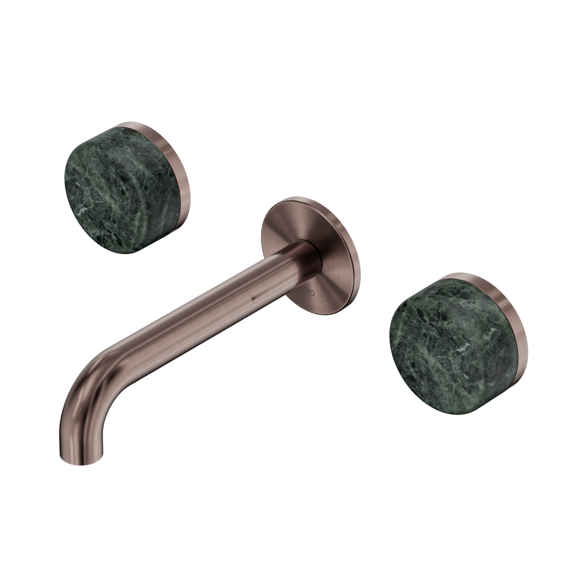 Nero Serenity Wall Basin Set 160mm Spout With Verde Alpi Handle, Brushed Bronze
