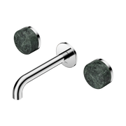 Nero Serenity Wall Basin Set 160mm Spout With Verde Alpi Handle, Chrome