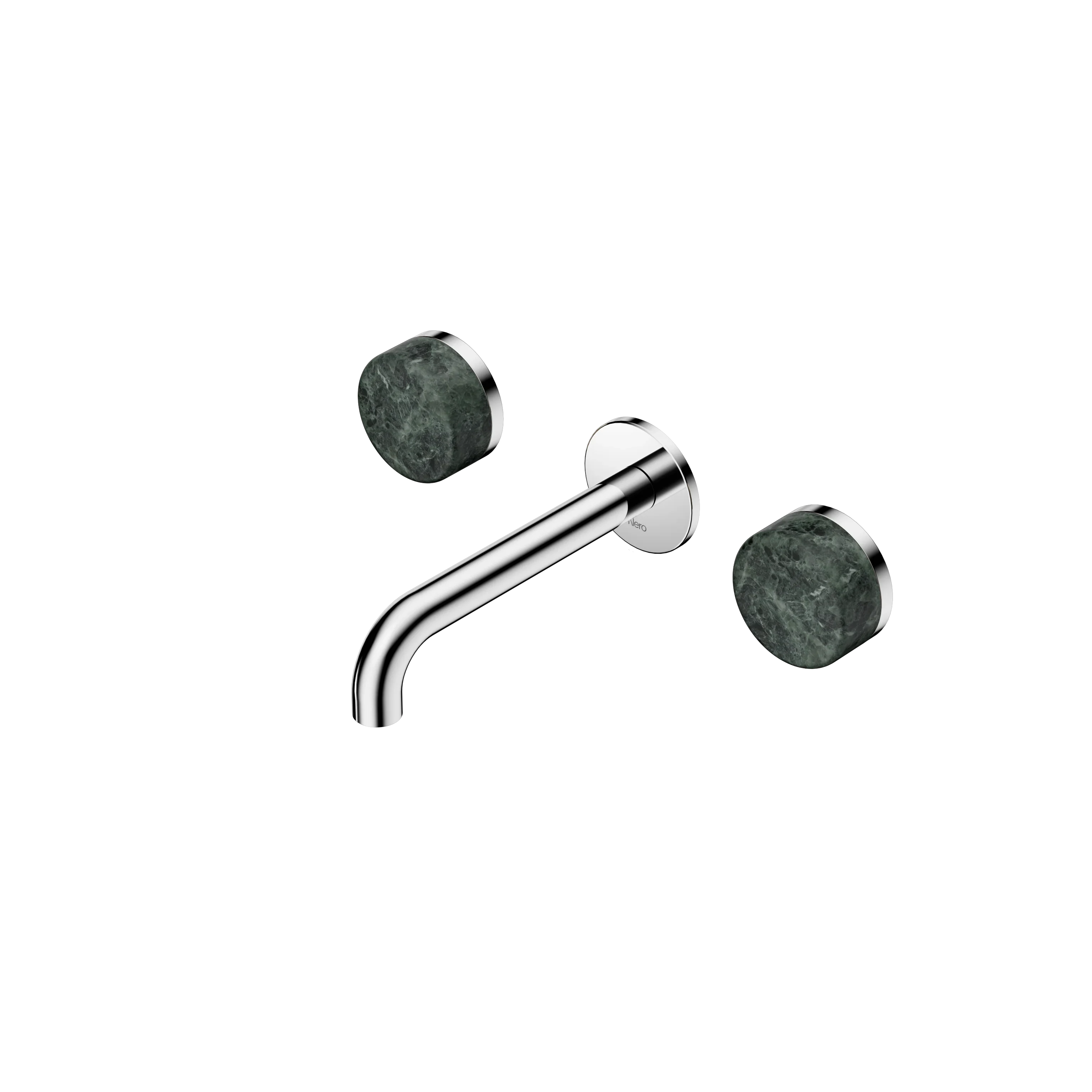 Nero Serenity Wall Basin Set  Spout With Verde Alpi Handle