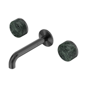 Nero Serenity Wall Basin Set 160mm Spout With Verde Alpi Handle, Gun Metal