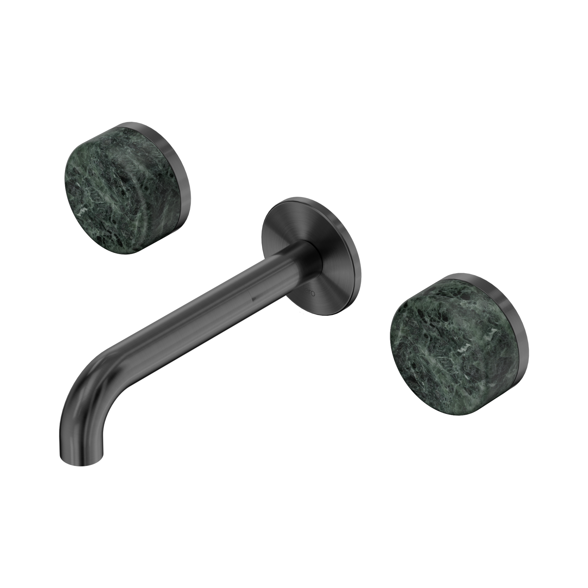 Nero Serenity Wall Basin Set 160mm Spout With Verde Alpi Handle, Gun Metal