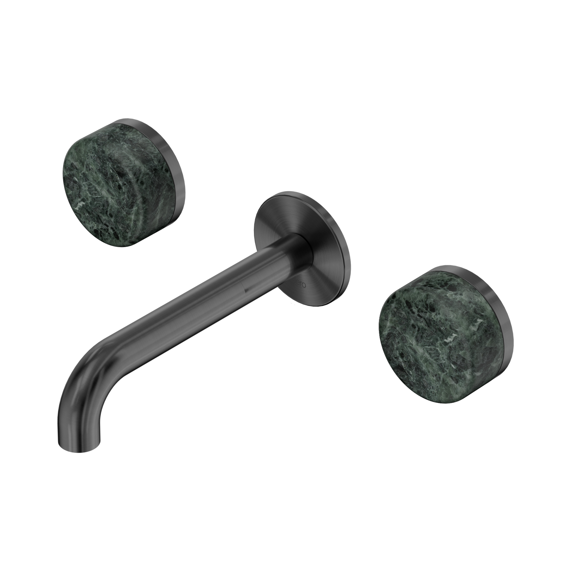 Nero Serenity Wall Basin Set 160mm Spout With Verde Alpi Handle, Gun Metal