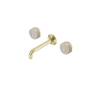 Nero Serenity Wall Basin Set Spout With Rome Travertine Handle