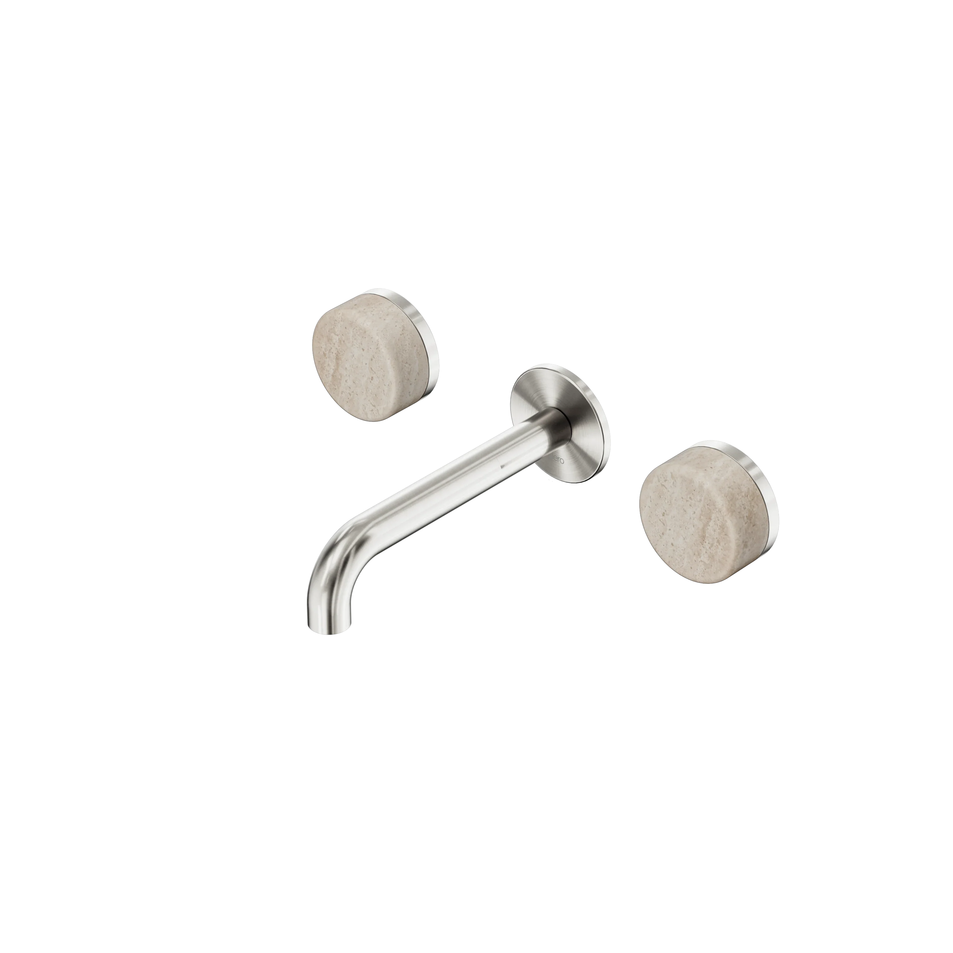 Nero Serenity Wall Basin Set Spout With Rome Travertine Handle