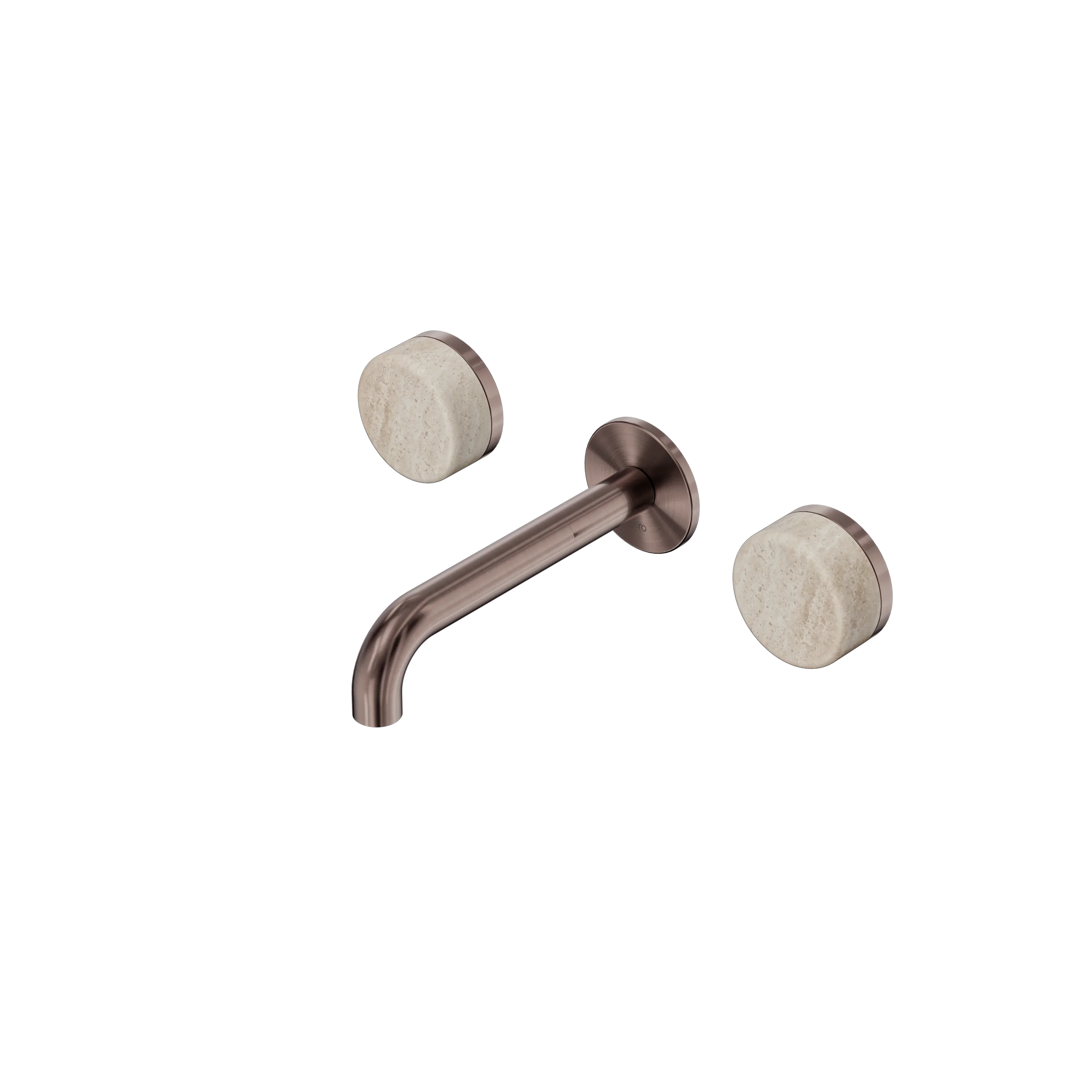Nero Serenity Wall Basin Set Spout With Rome Travertine Handle
