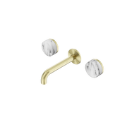 Nero Serenity Wall Basin Set  Spout With Arabescato Corchia Handle