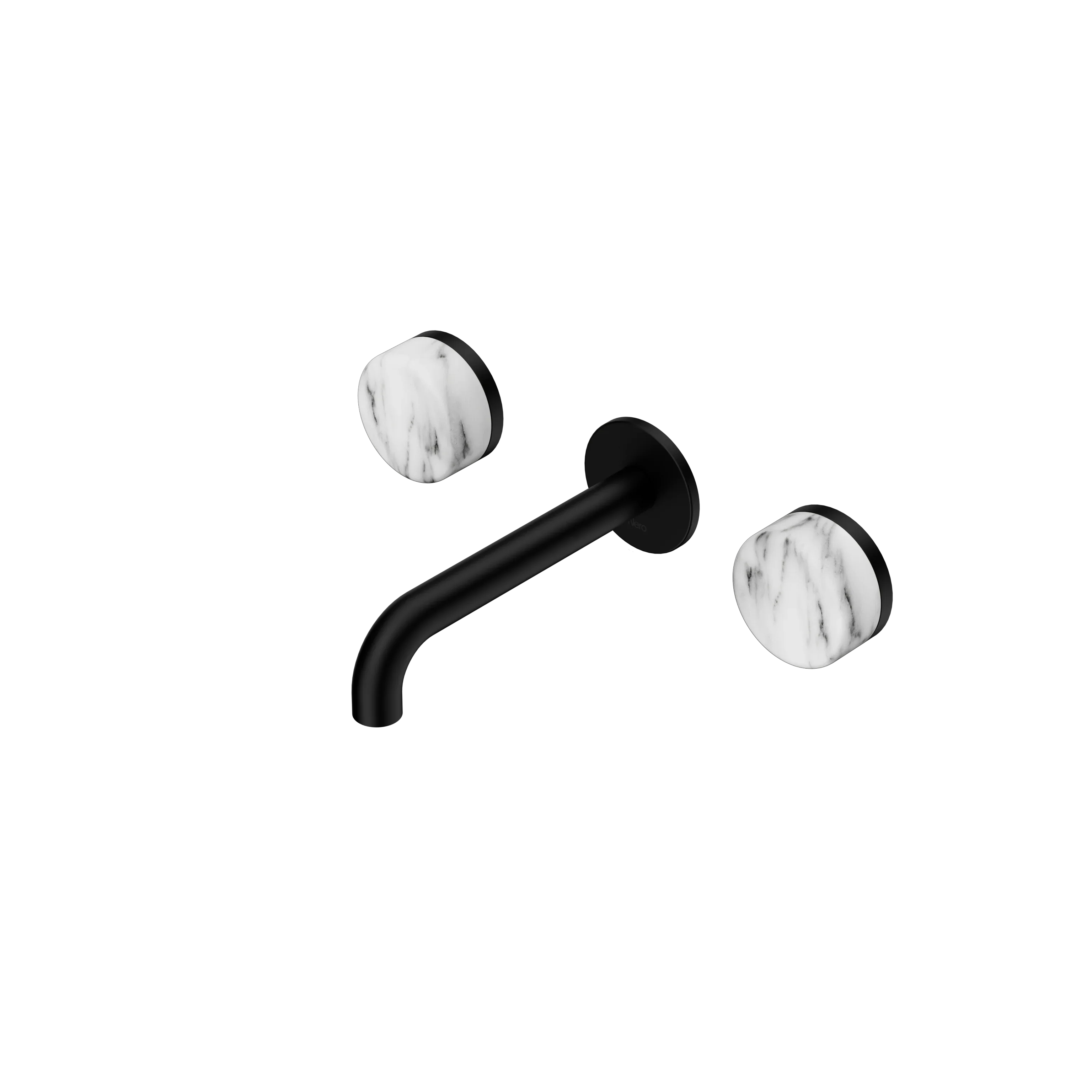 Nero Serenity Wall Basin Set  Spout With Arabescato Corchia Handle