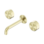 Nero Serenity Wall Basin Set 160mm Spout With Metal Handle, Brushed Gold