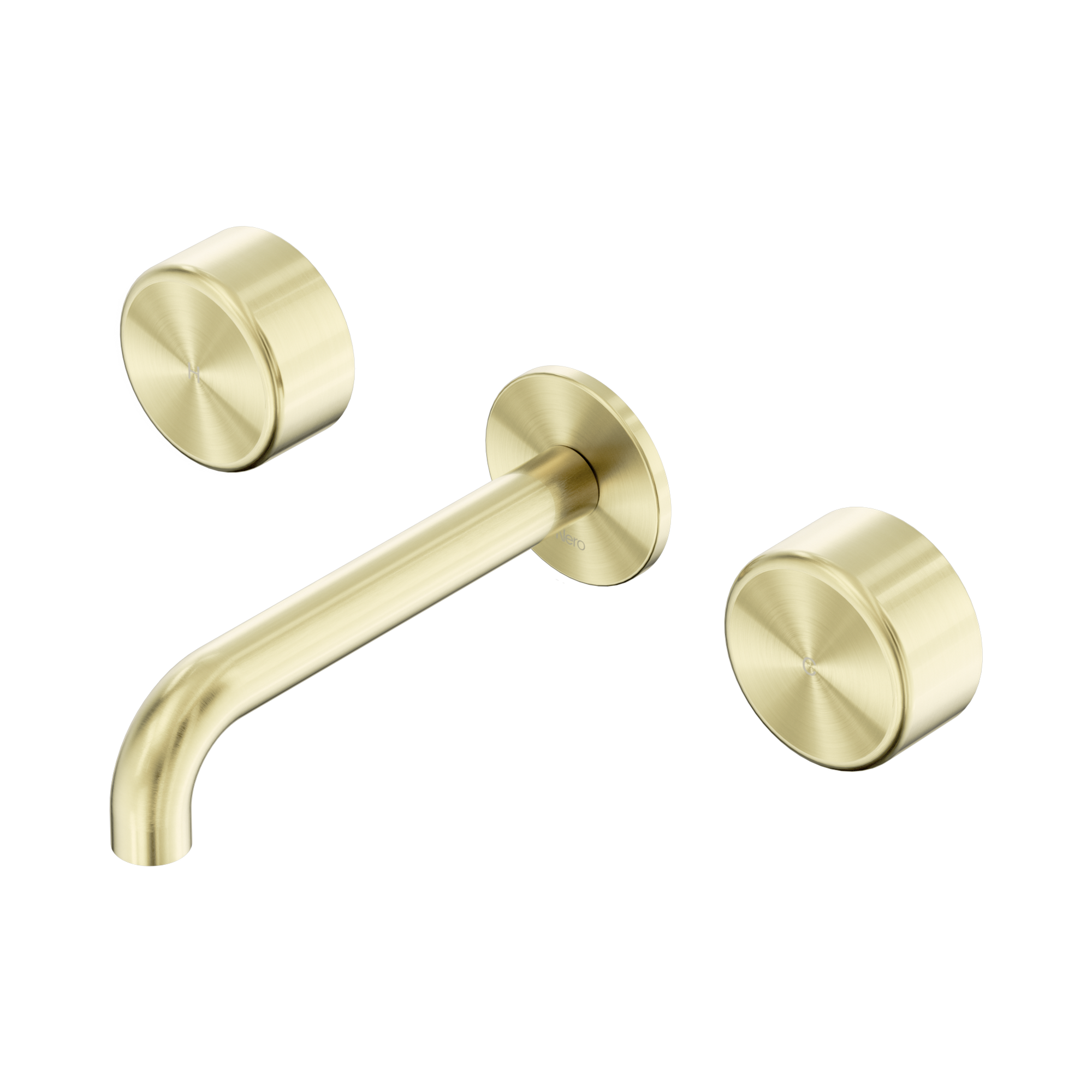 Nero Serenity Wall Basin Set 160mm Spout With Metal Handle, Brushed Gold