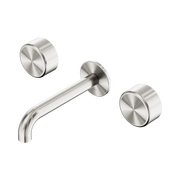 Nero Serenity Wall Basin Set 160mm Spout With Metal Handle, Brushed Nickel