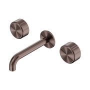 Nero Serenity Wall Basin Set 160mm Spout With Metal Handle, Brushed Bronze