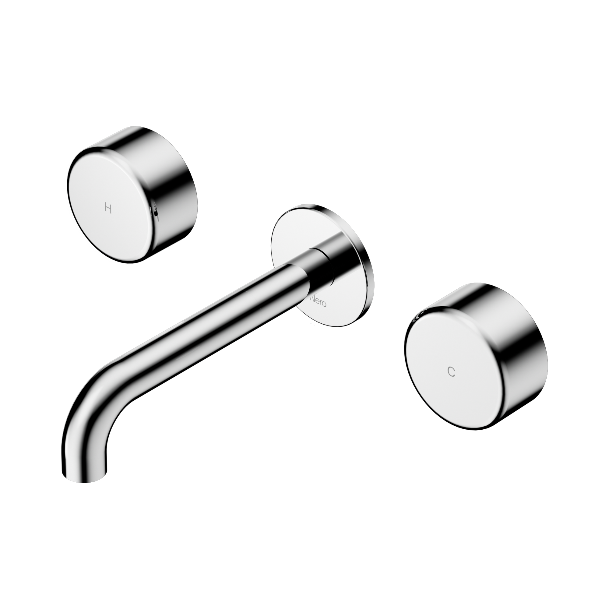 Nero Serenity Wall Basin Set 160mm Spout With Metal Handle, Chrome
