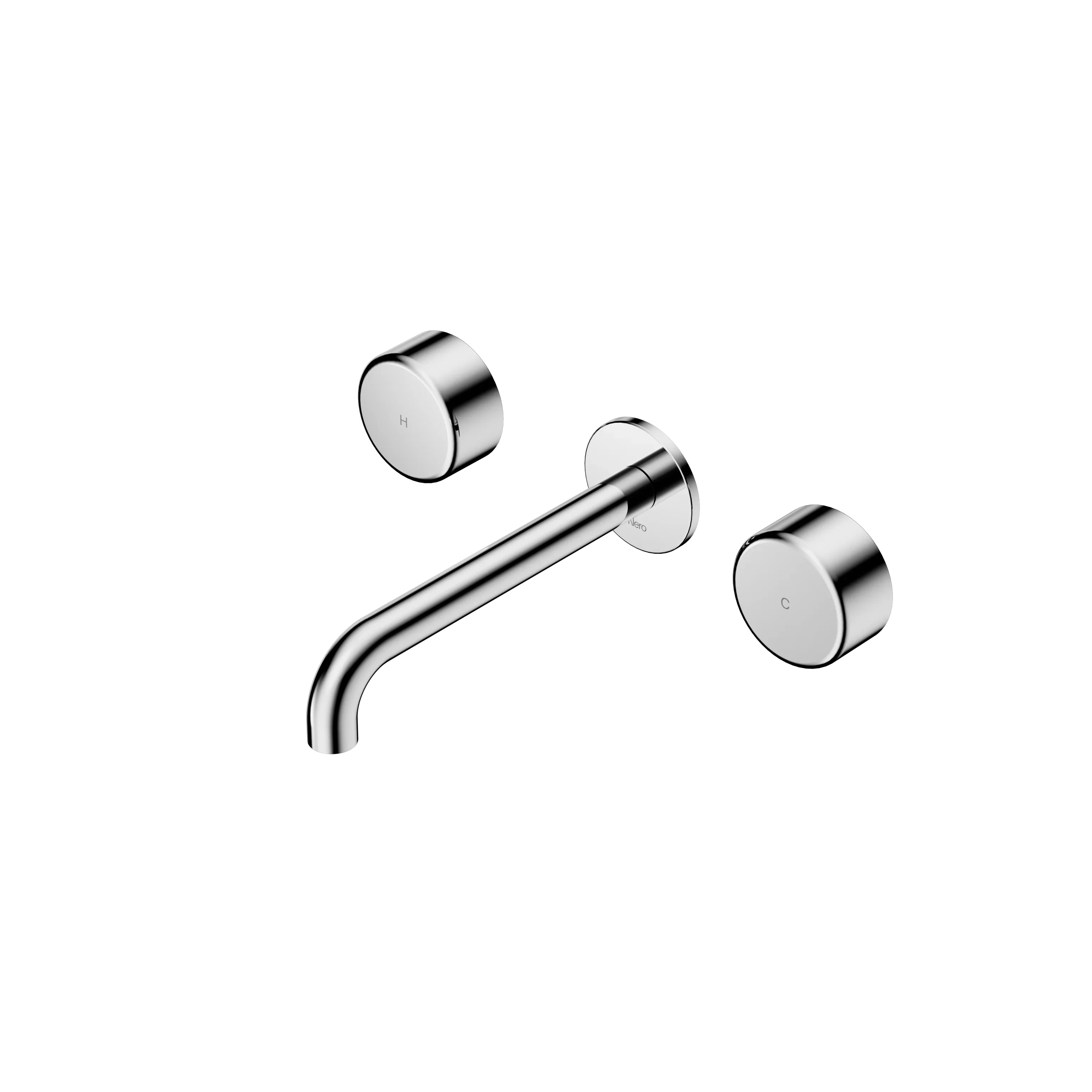 Nero Serenity Wall Basin Set 160mm Spout With Metal Handle