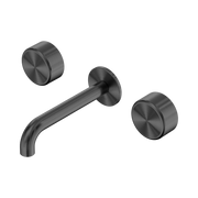 Nero Serenity Wall Basin Set 160mm Spout With Metal Handle, Gun Metal