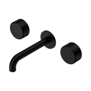 Nero Serenity Wall Basin Set 160mm Spout With Metal Handle, Matte Black