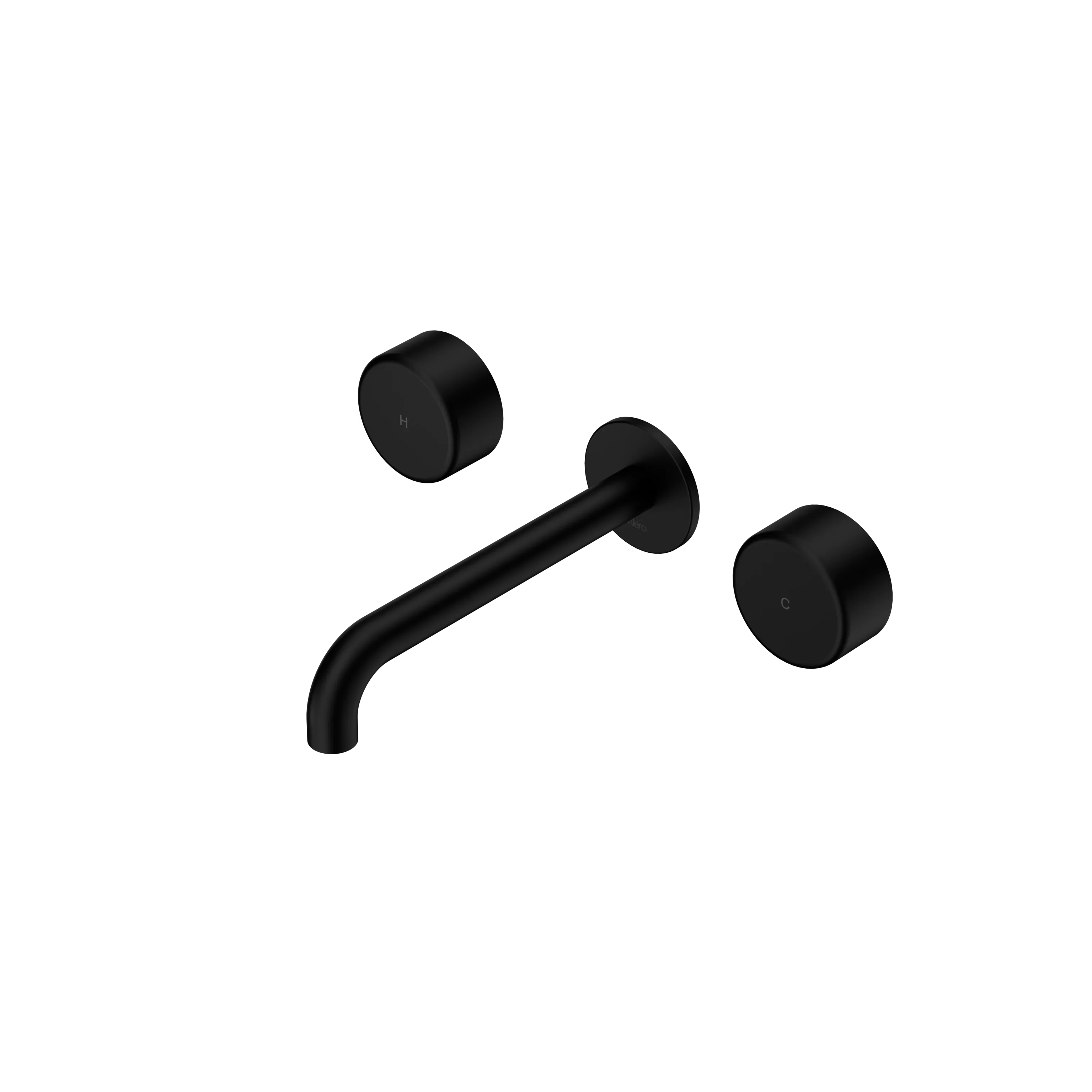 Nero Serenity Wall Basin Set 160mm Spout With Metal Handle