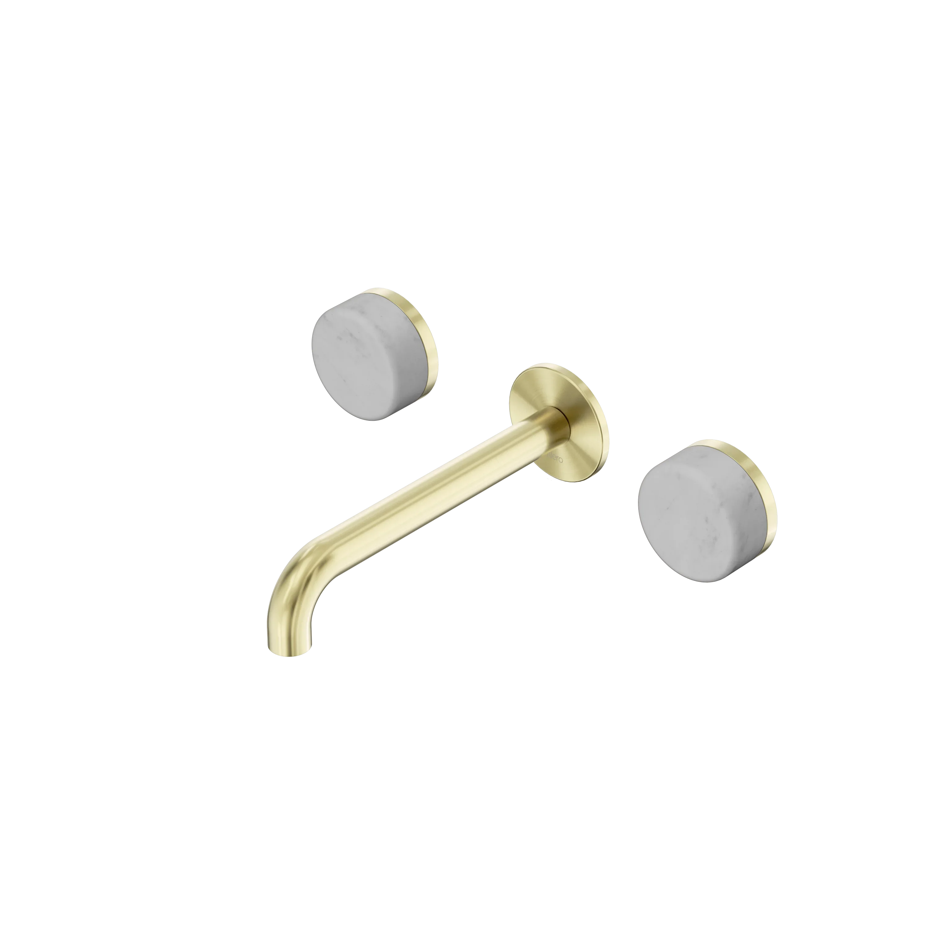 Nero Serenity Wall Basin Set 185mm Spout With Carrara Handle