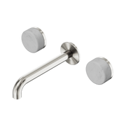Nero Serenity Wall Basin Set 185mm Spout With Carrara Handle, Brushed Nickel