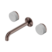 Nero Serenity Wall Basin Set 185mm Spout With Carrara Handle, Brushed Bronze