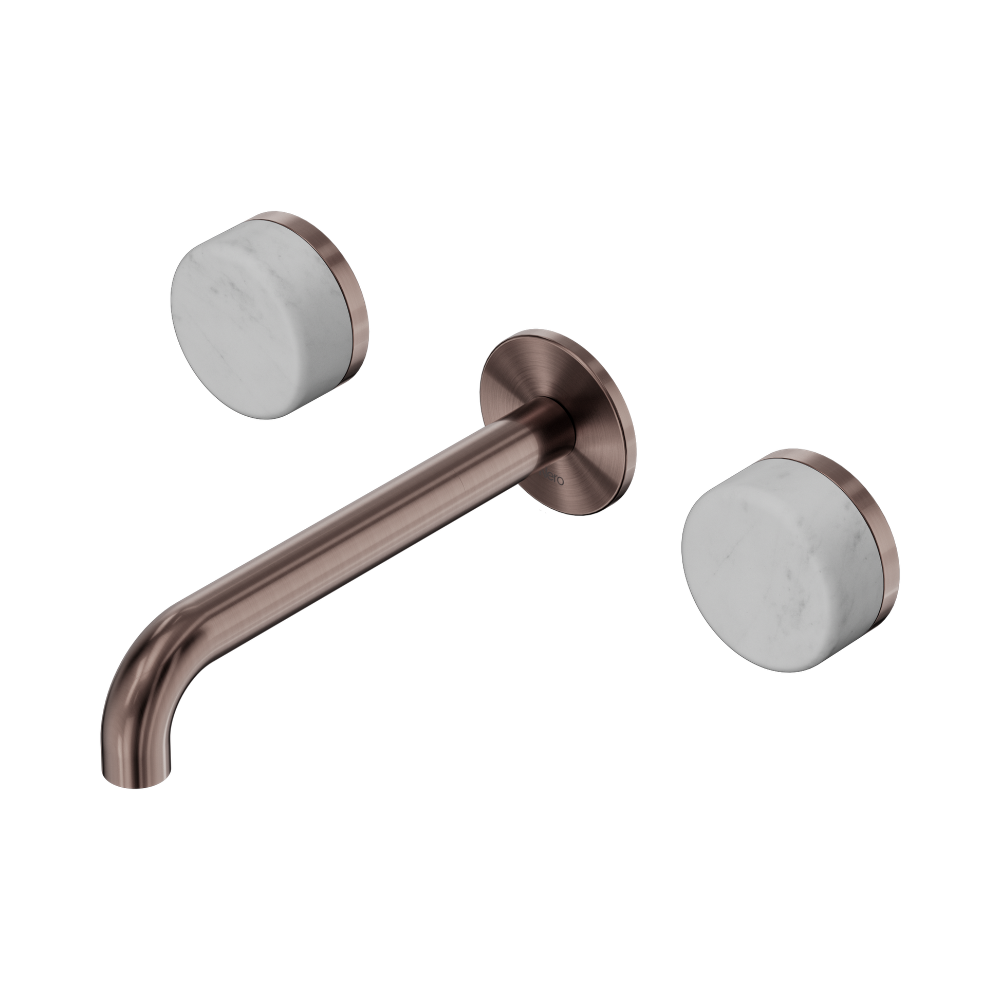 Nero Serenity Wall Basin Set 185mm Spout With Carrara Handle, Brushed Bronze