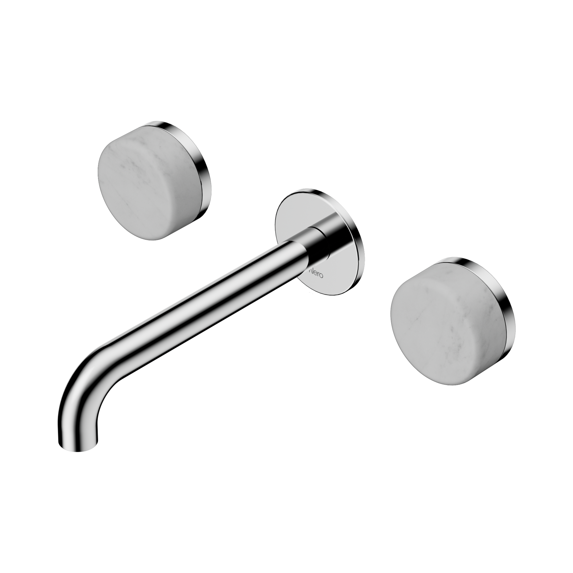 Nero Serenity Wall Basin Set 185mm Spout With Carrara Handle, Chrome