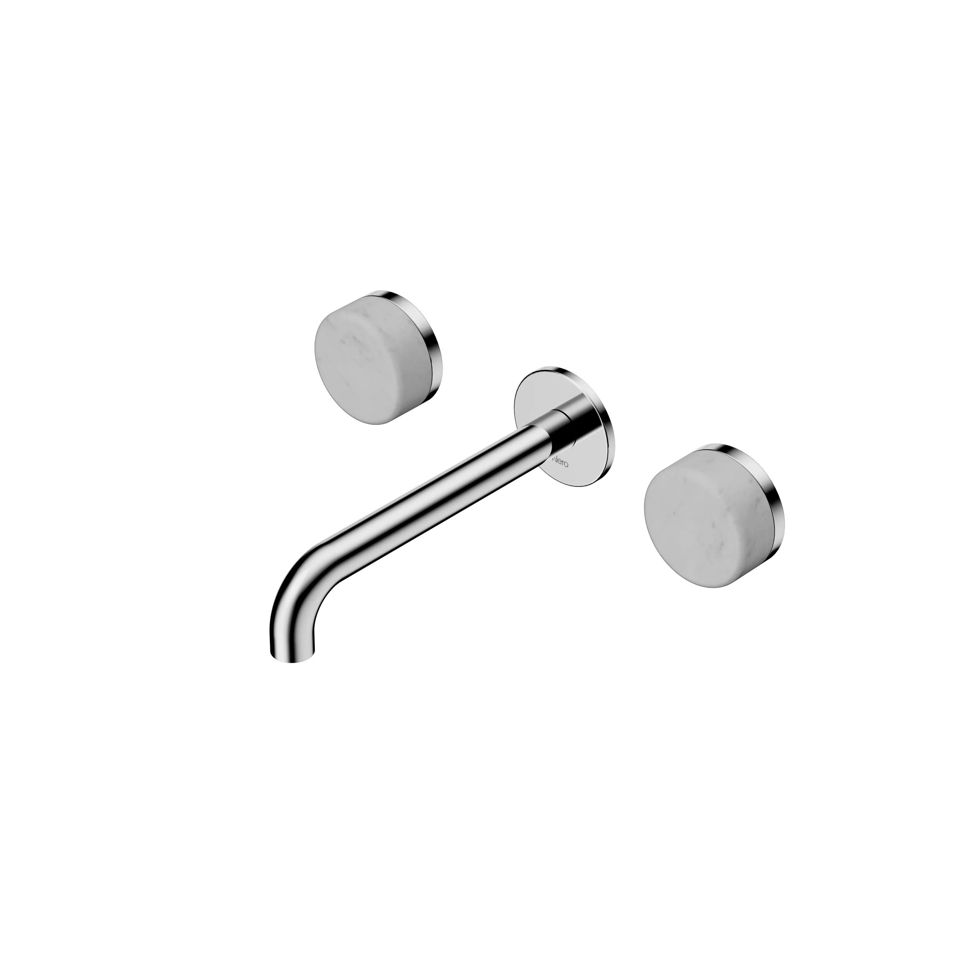 Nero Serenity Wall Basin Set 185mm Spout With Carrara Handle