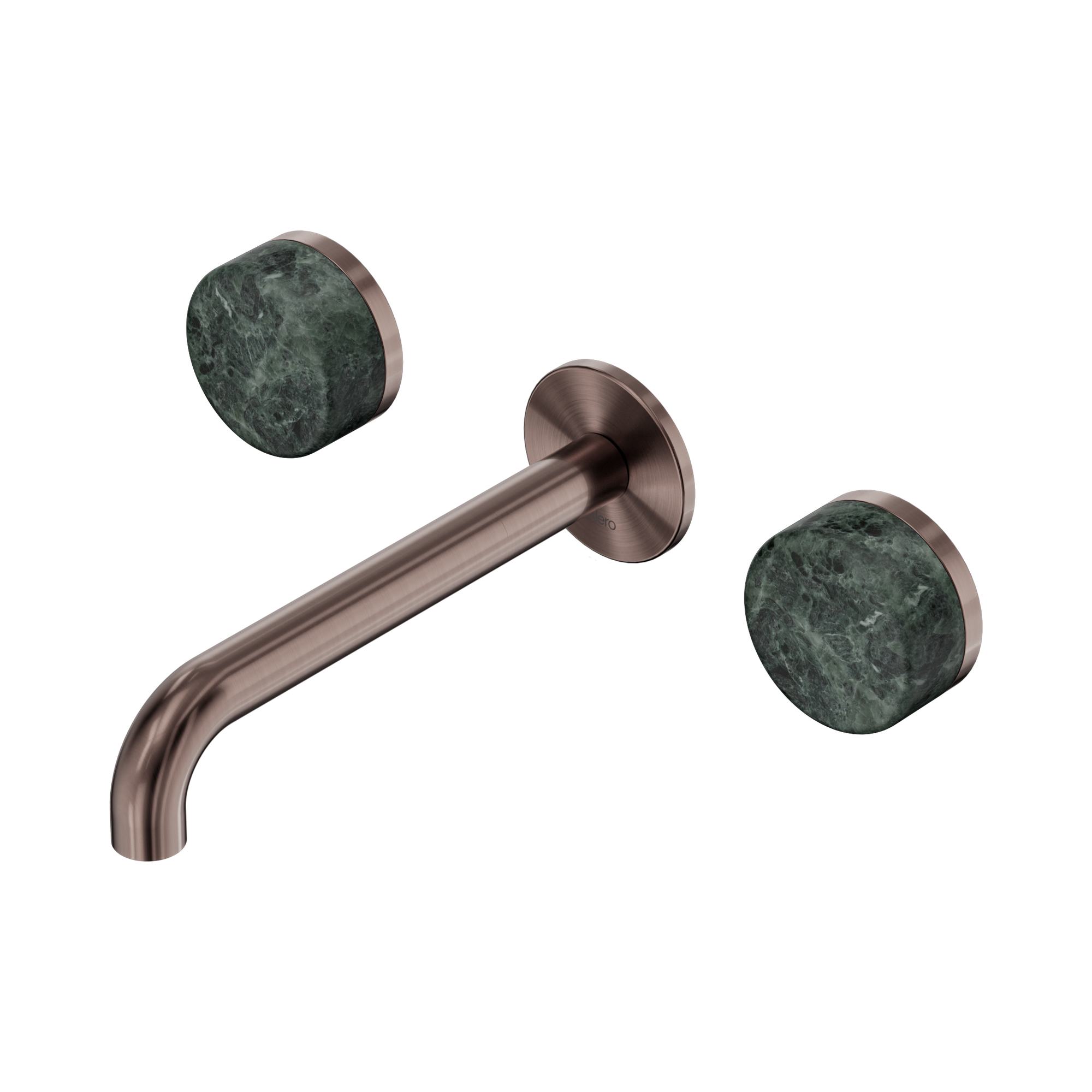 Nero Serenity Wall Basin Set 185mm Spout With Verde Alpi Handle, Brushed Bronze