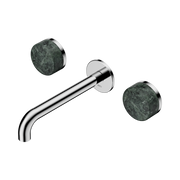 Nero Serenity Wall Basin Set 185mm Spout With Verde Alpi Handle, Chrome