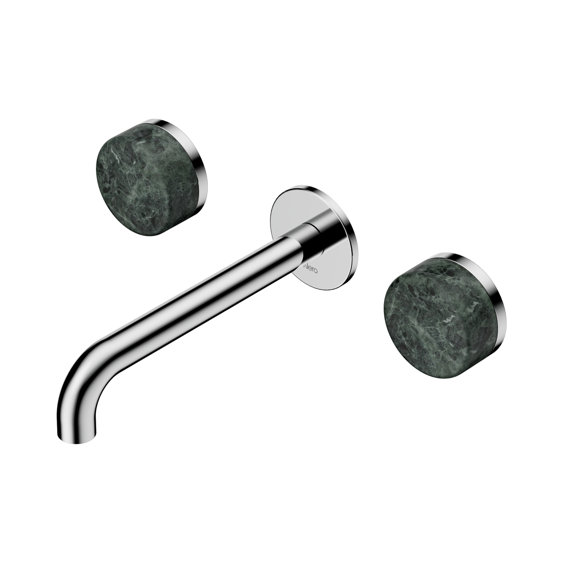 Nero Serenity Wall Basin Set 185mm Spout With Verde Alpi Handle, Chrome