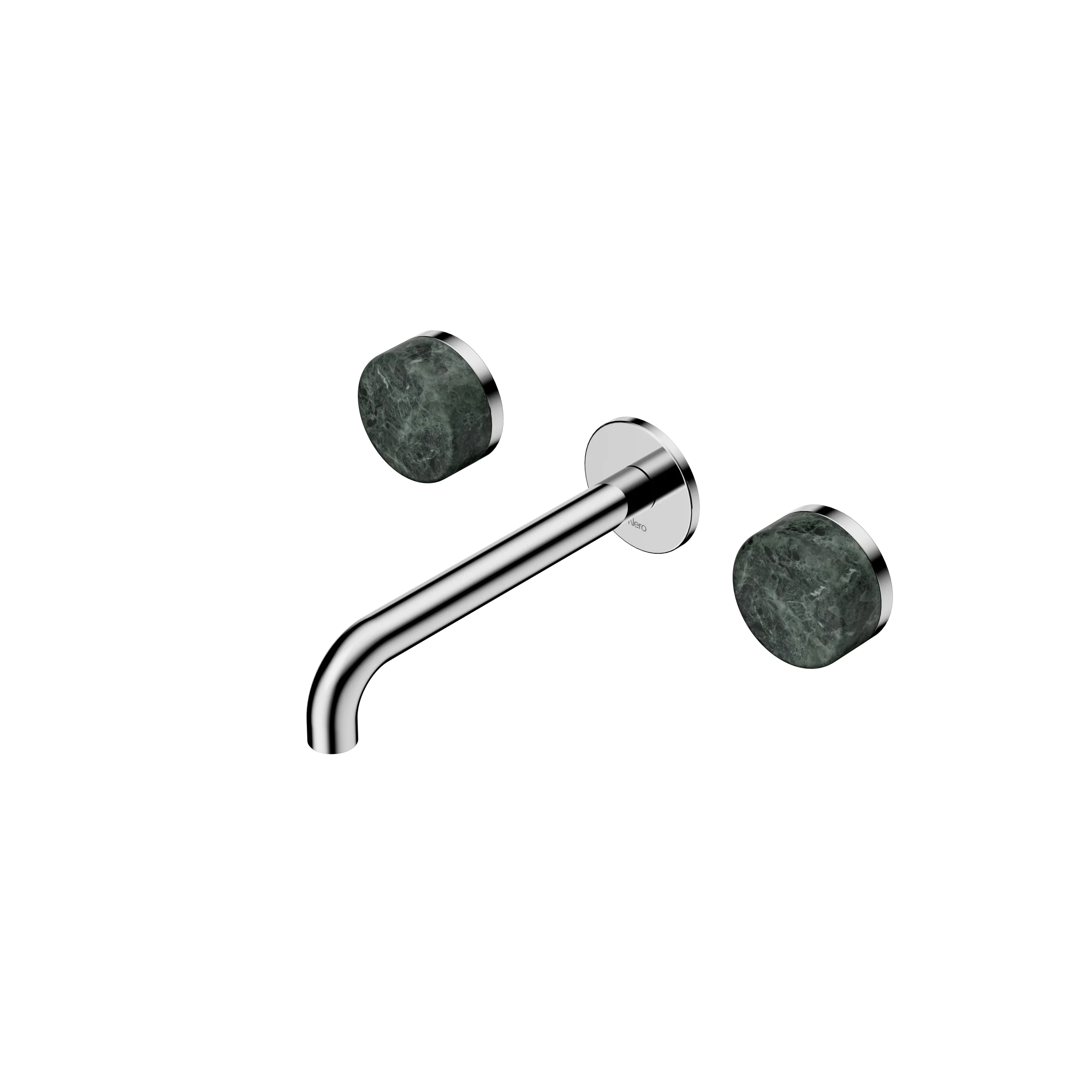 Nero Serenity Wall Basin Set  Spout With Verde Alpi Handle