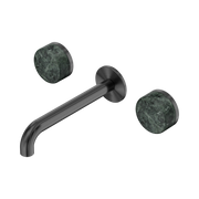 Nero Serenity Wall Basin Set 185mm Spout With Verde Alpi Handle, Gun Metal