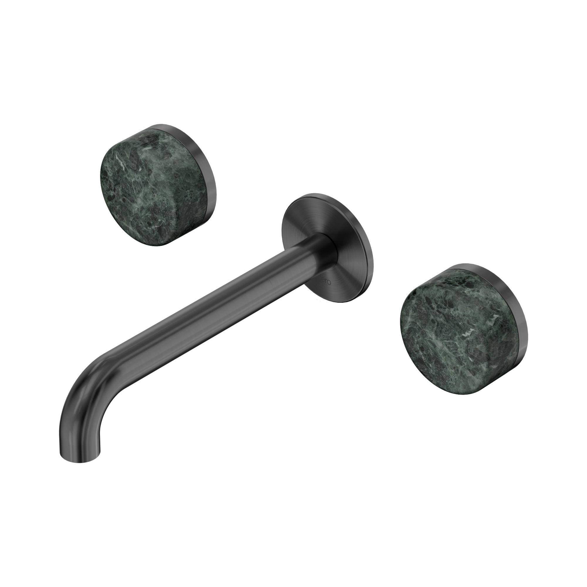 Nero Serenity Wall Basin Set 185mm Spout With Verde Alpi Handle, Gun Metal