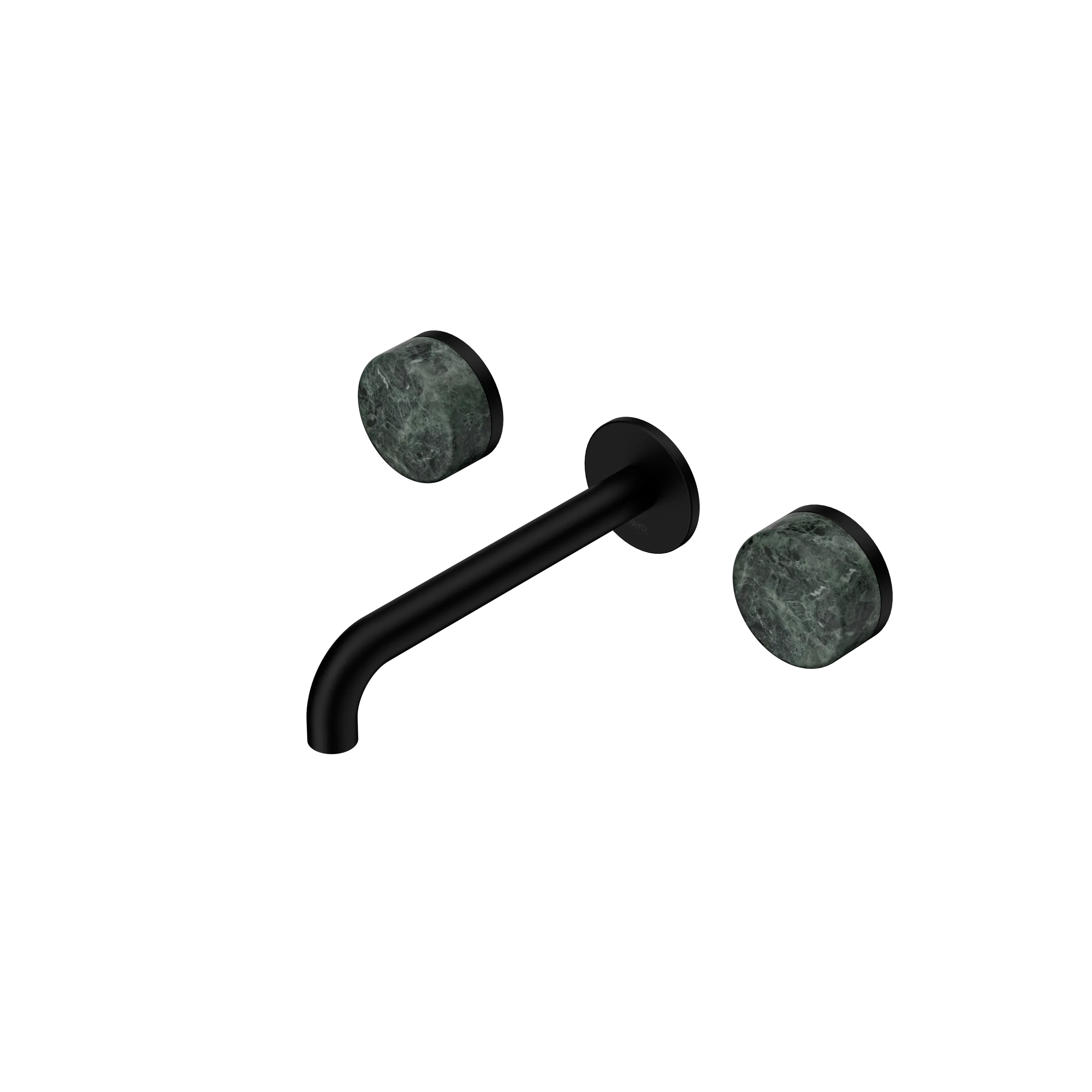 Nero Serenity Wall Basin Set  Spout With Verde Alpi Handle