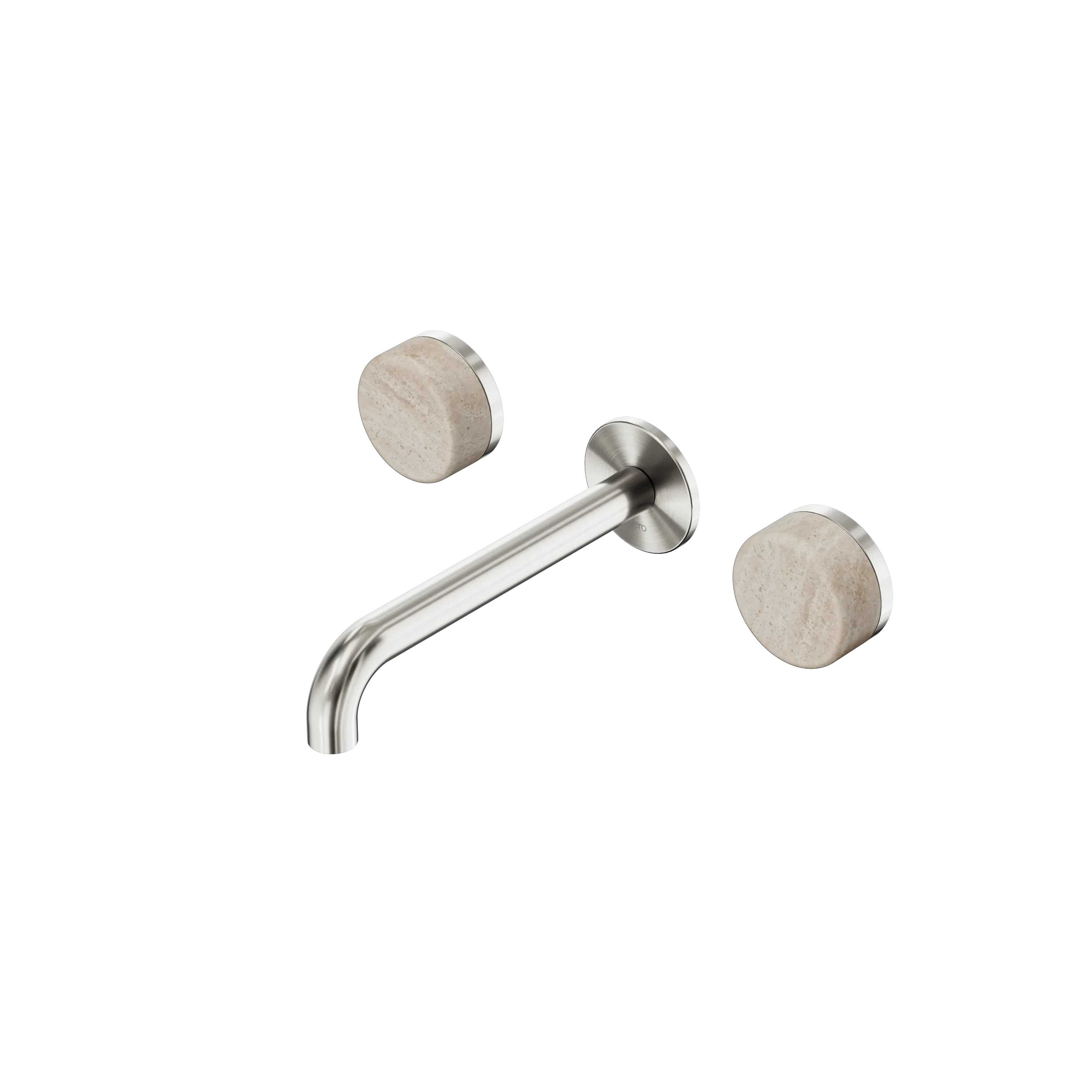 Nero Serenity Wall Basin Set Spout With Rome Travertine Handle