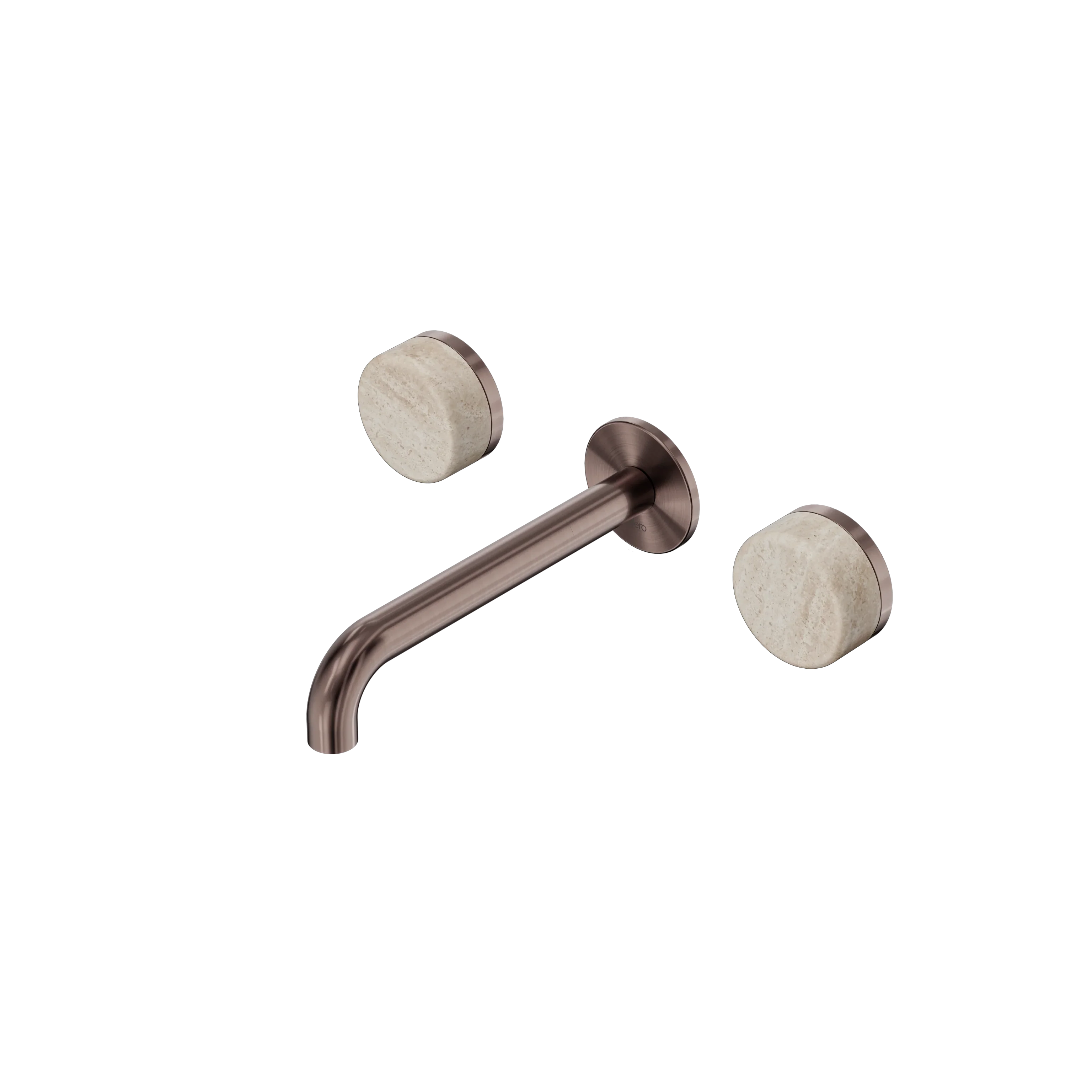 Nero Serenity Wall Basin Set Spout With Rome Travertine Handle