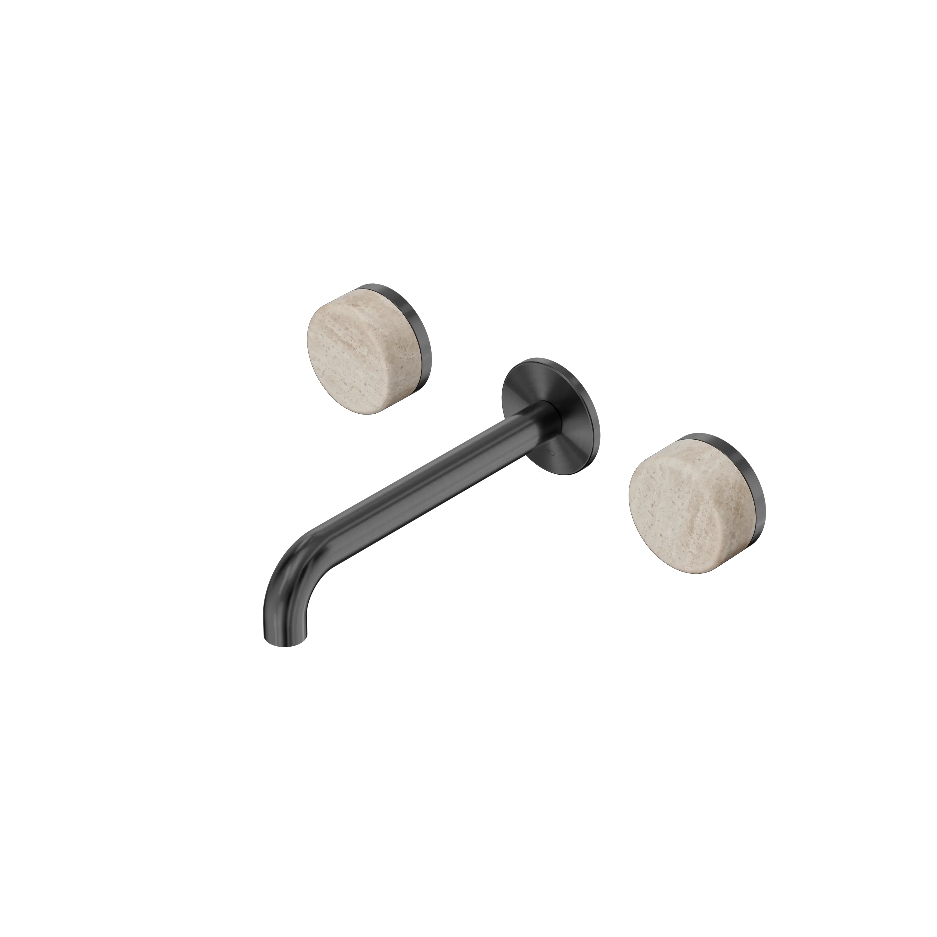 Nero Serenity Wall Basin Set Spout With Rome Travertine Handle