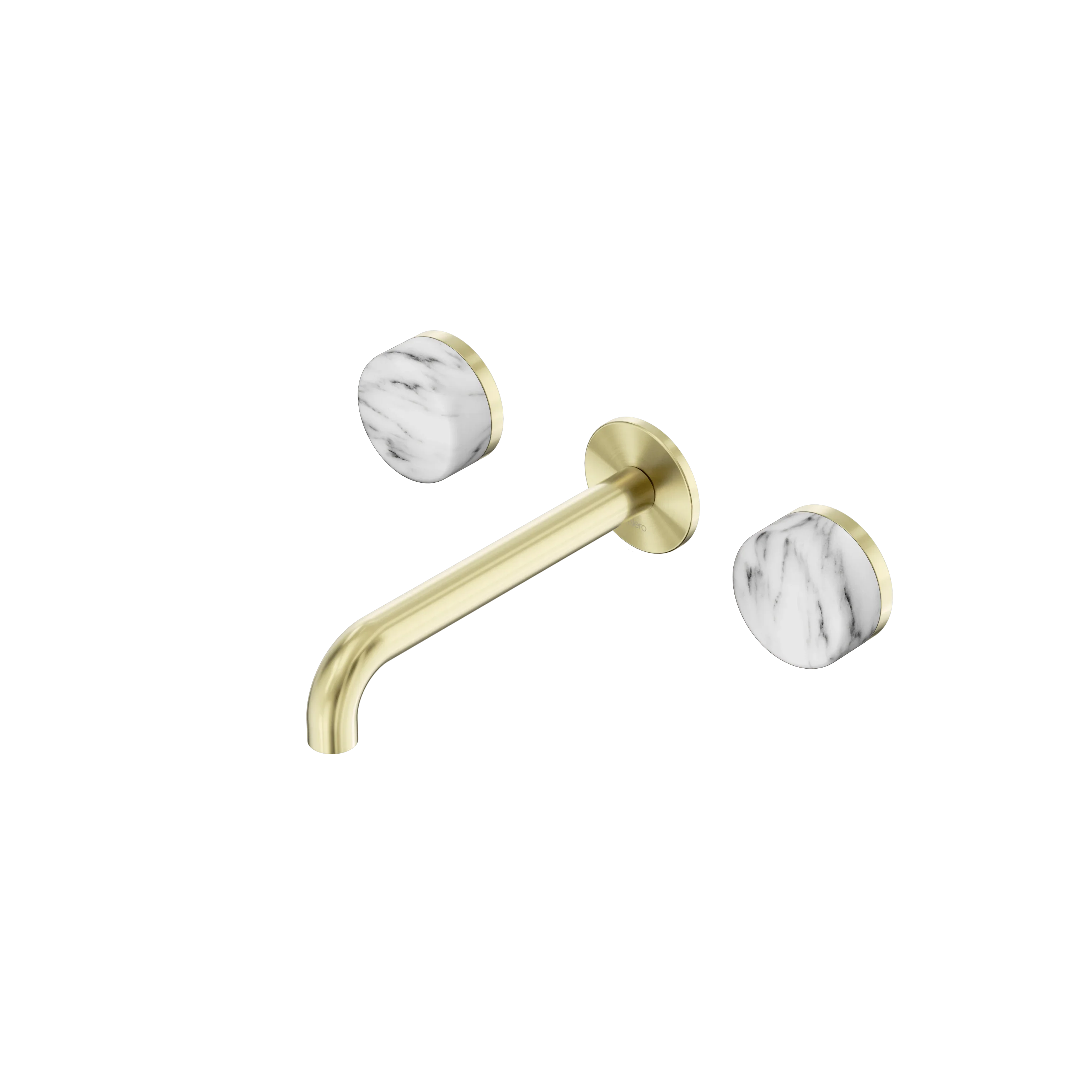 Nero Serenity Wall Basin Set  Spout With Arabescato Corchia Handle