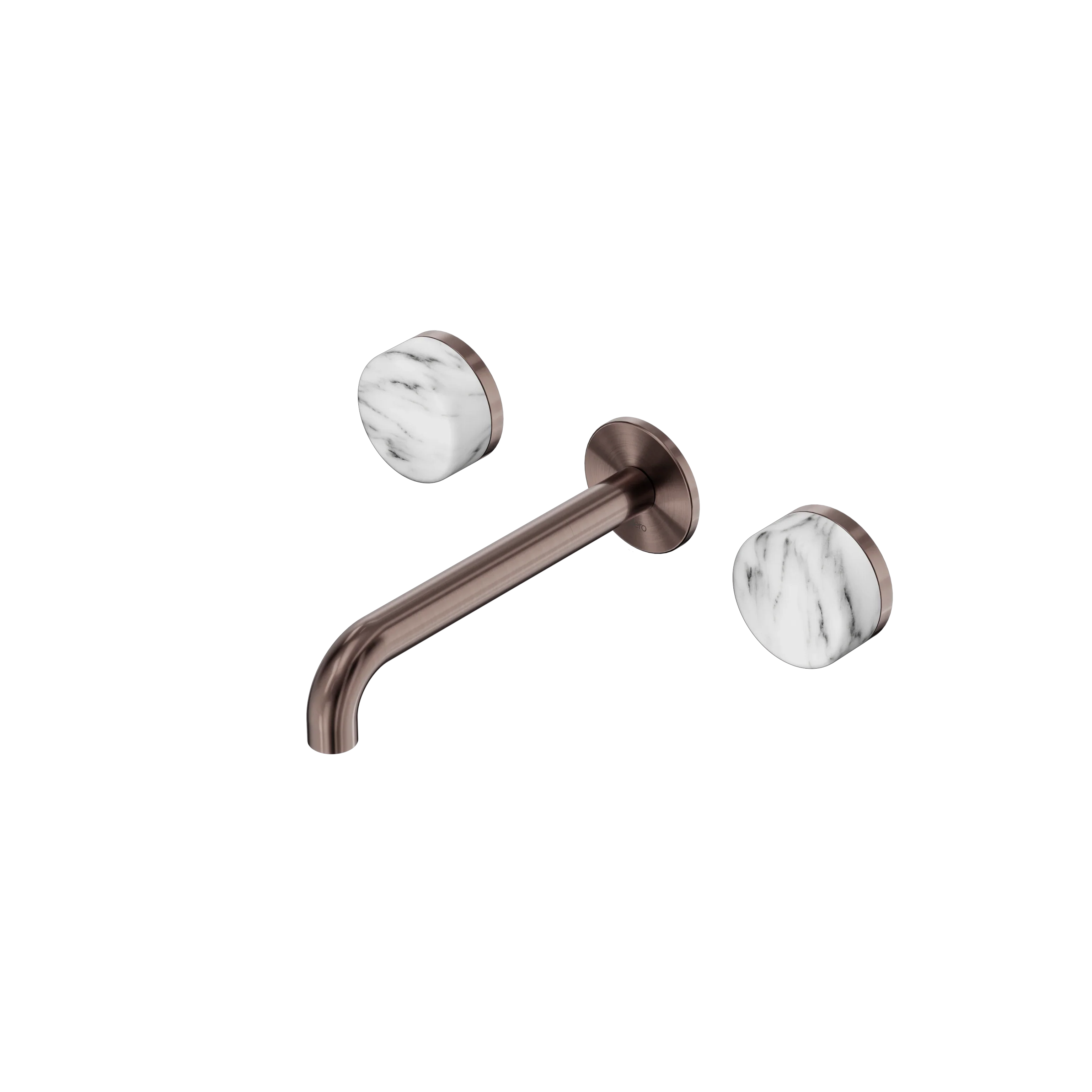 Nero Serenity Wall Basin Set  Spout With Arabescato Corchia Handle