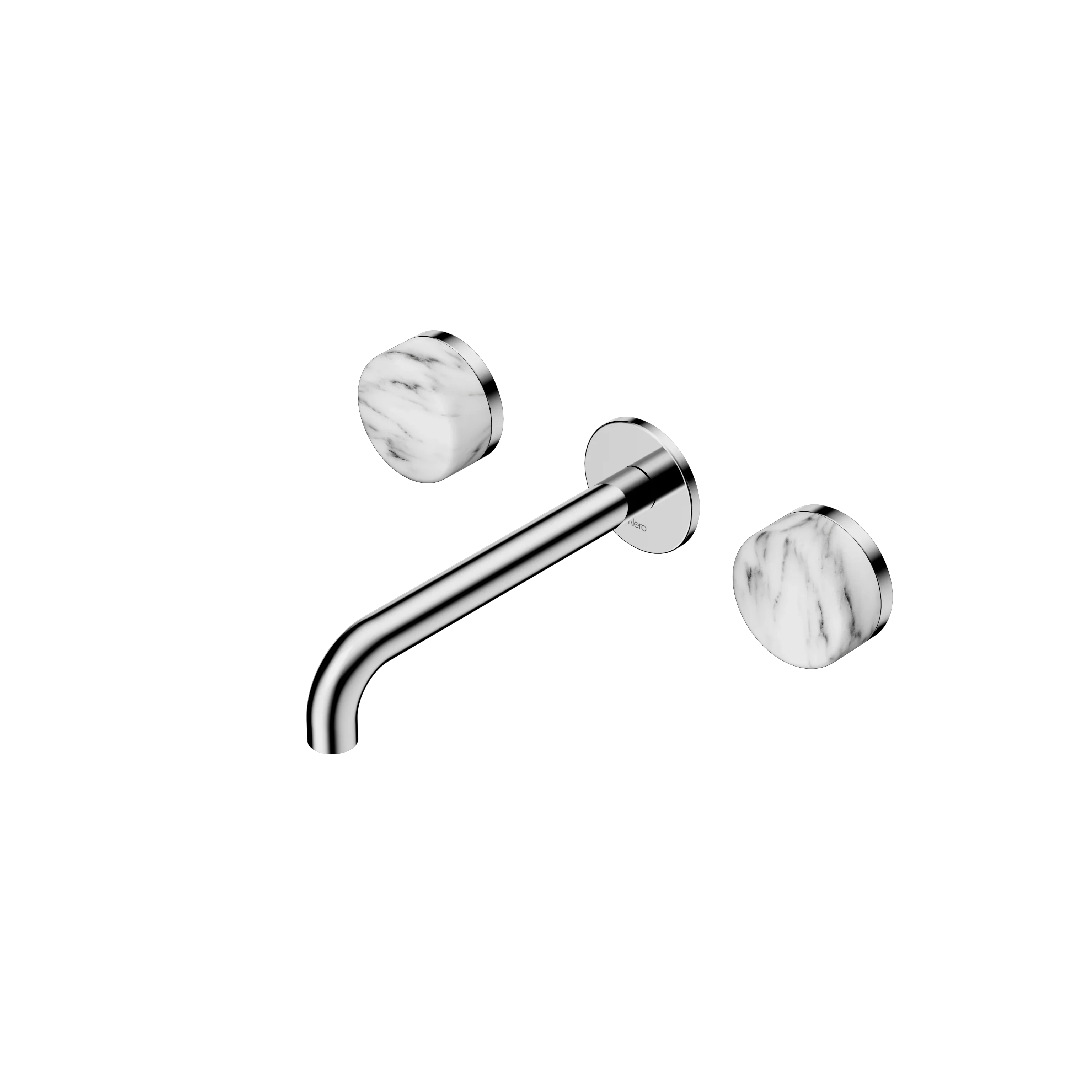 Nero Serenity Wall Basin Set  Spout With Arabescato Corchia Handle