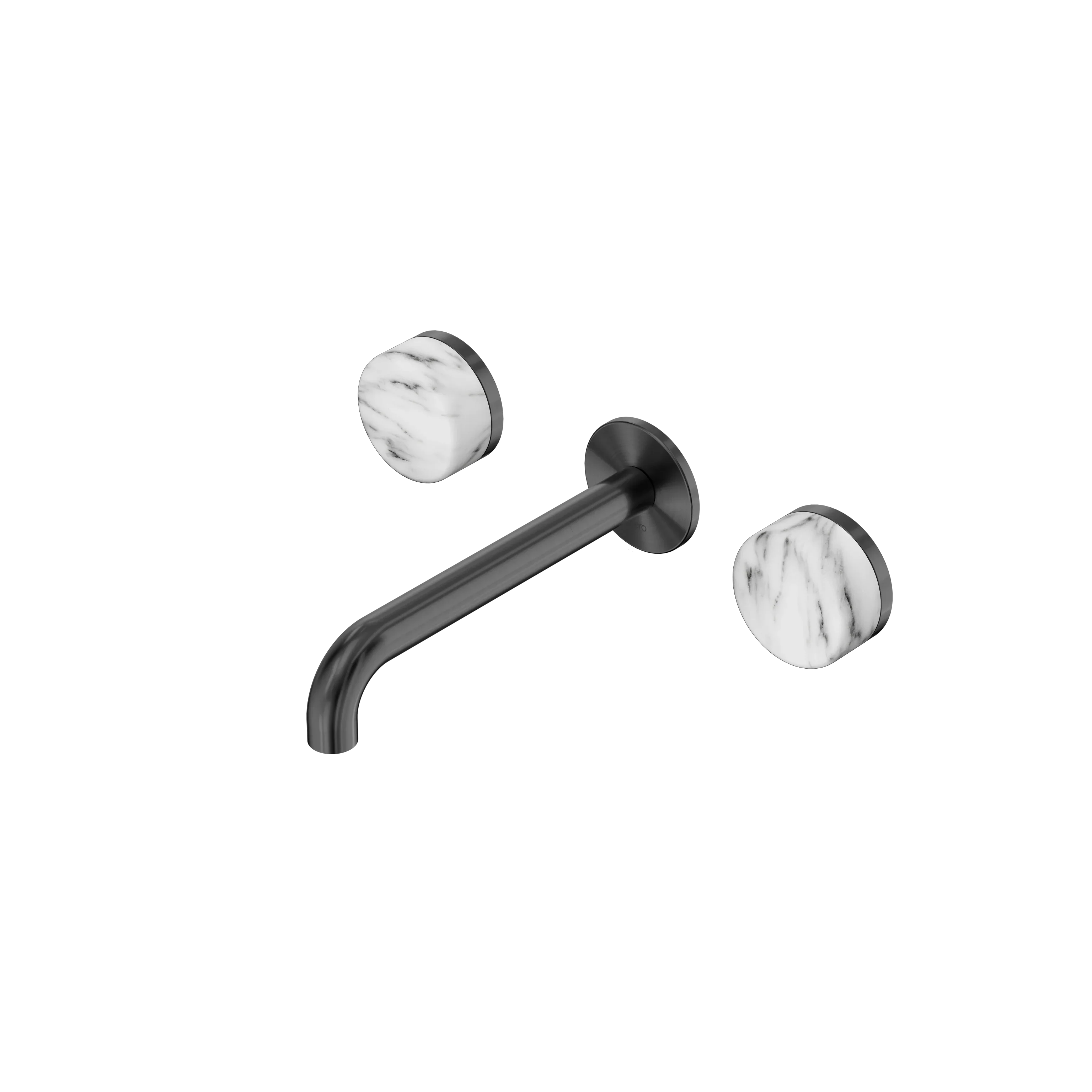 Nero Serenity Wall Basin Set  Spout With Arabescato Corchia Handle