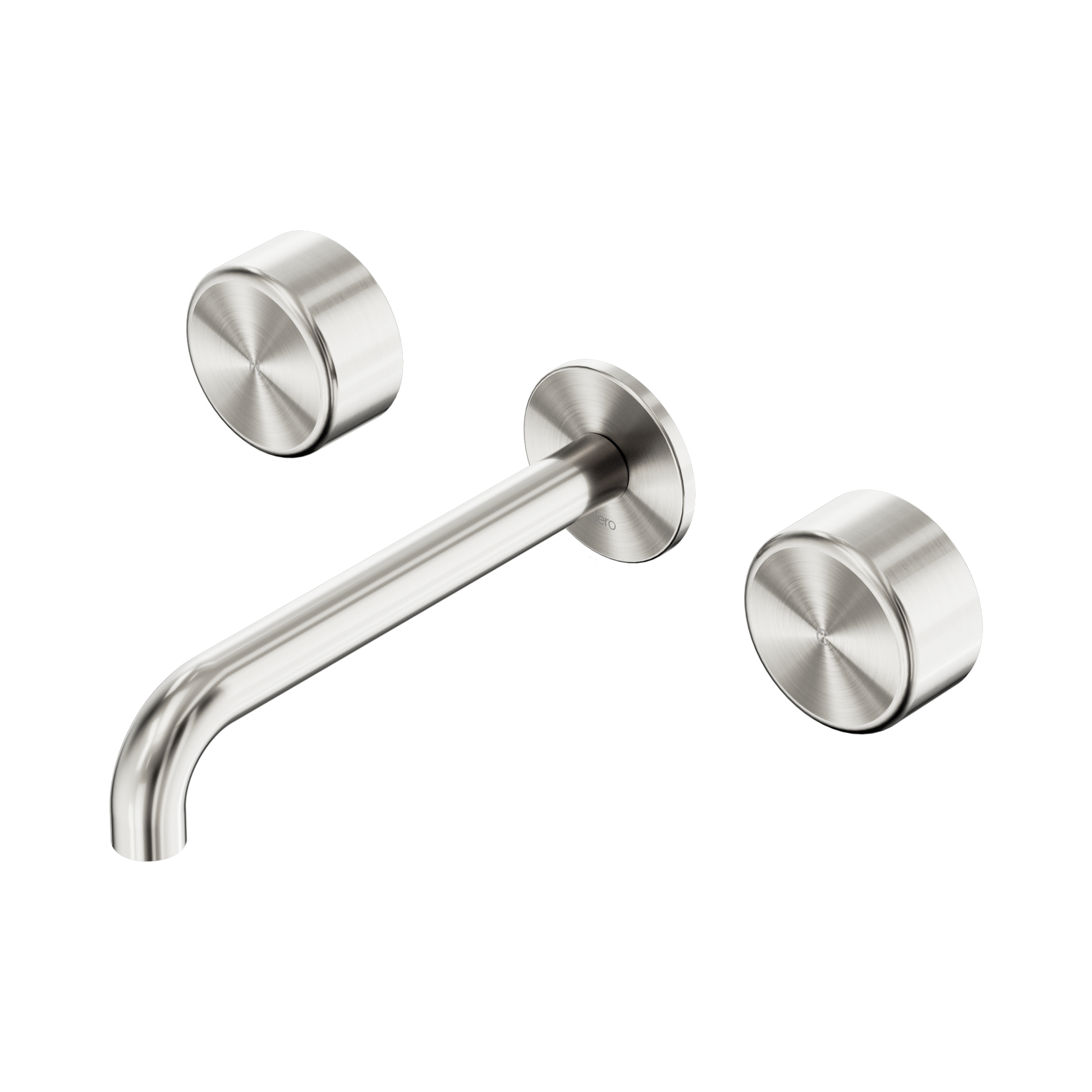 Nero Serenity Wall Basin Set 185mm Spout With Metal Handle, Brushed Nickel