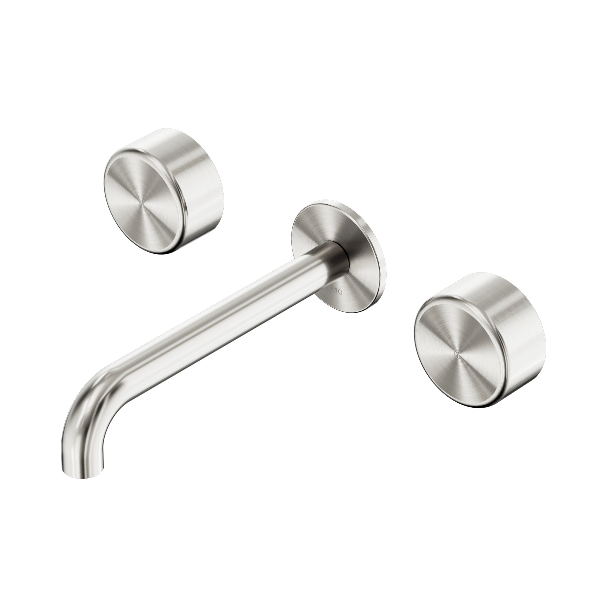 Nero Serenity Wall Basin Set 185mm Spout With Metal Handle, Brushed Nickel
