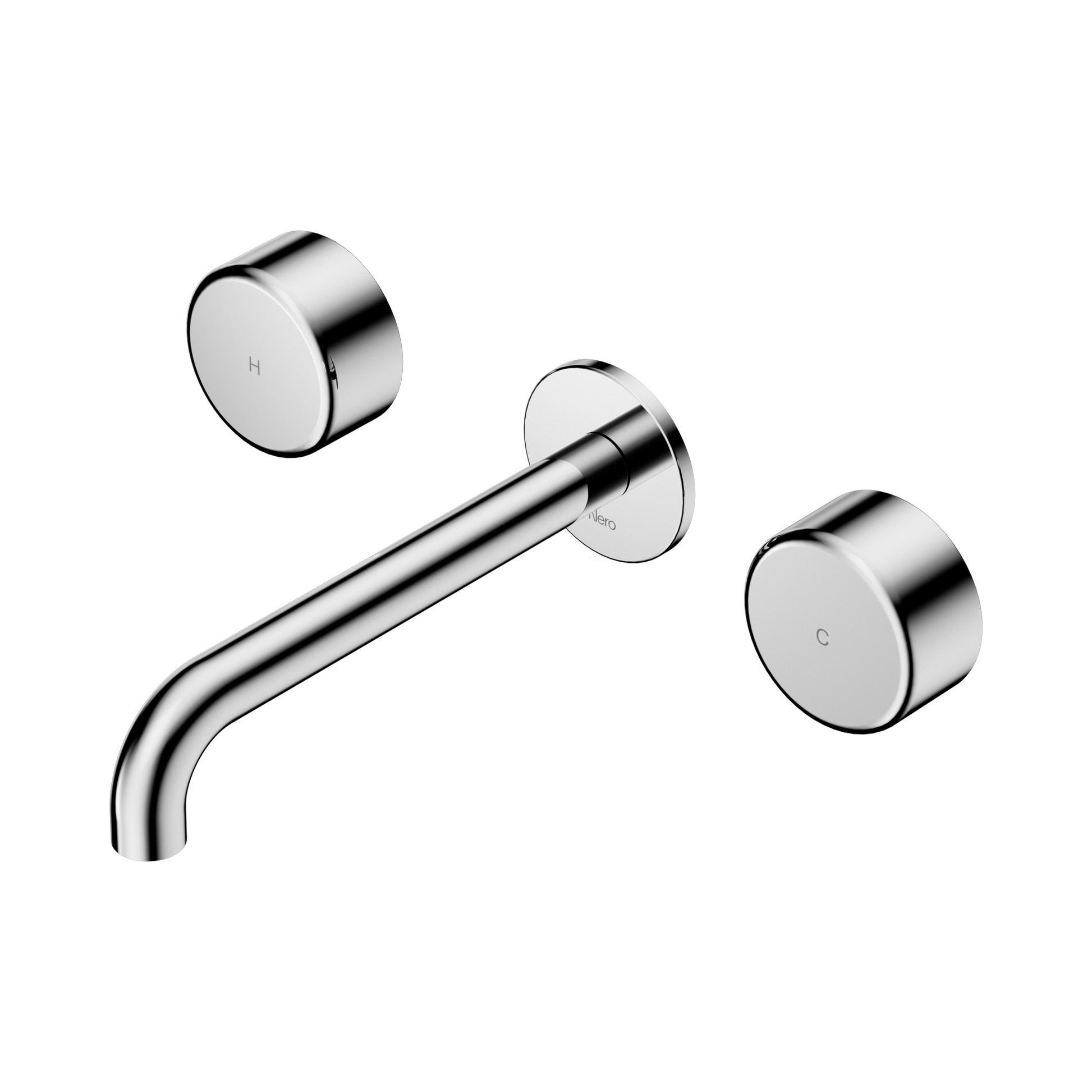 Nero Serenity Wall Basin Set 185mm Spout With Metal Handle, Chrome