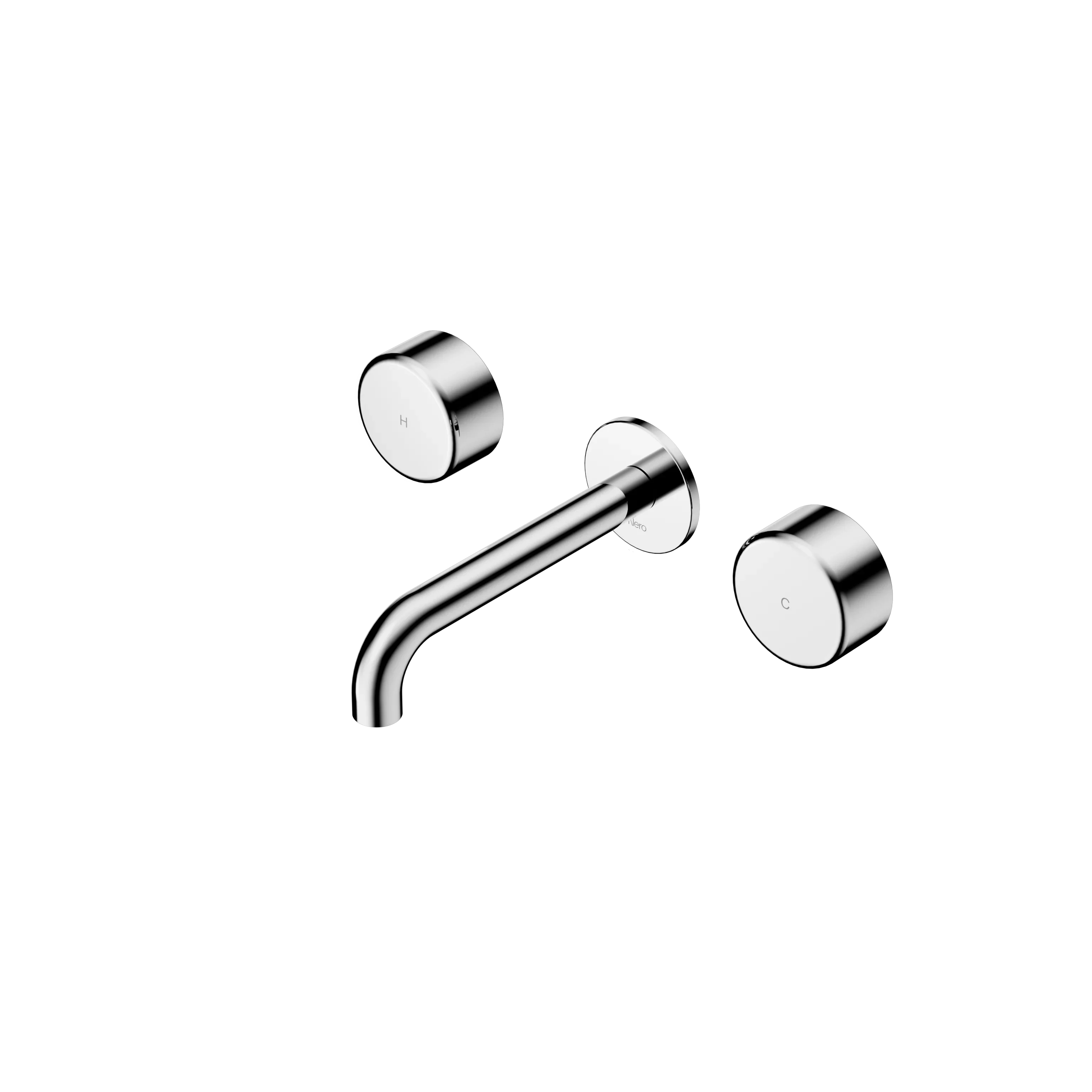 Nero Serenity Wall Basin Set 160mm Spout With Metal Handle