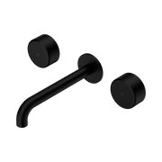 Nero Serenity Wall Basin Set 185mm Spout With Metal Handle, Matte Black
