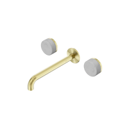 Nero Serenity Wall Basin Set 220mm Spout With Carrara Handle