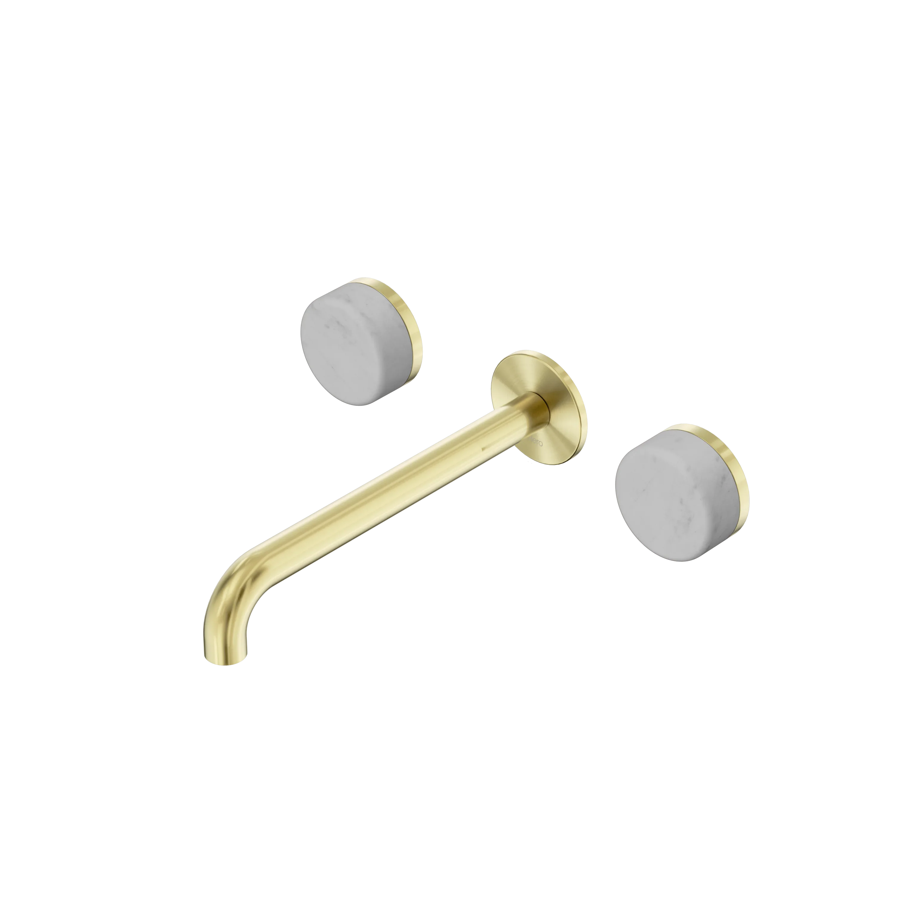 Nero Serenity Wall Basin Set 220mm Spout With Carrara Handle