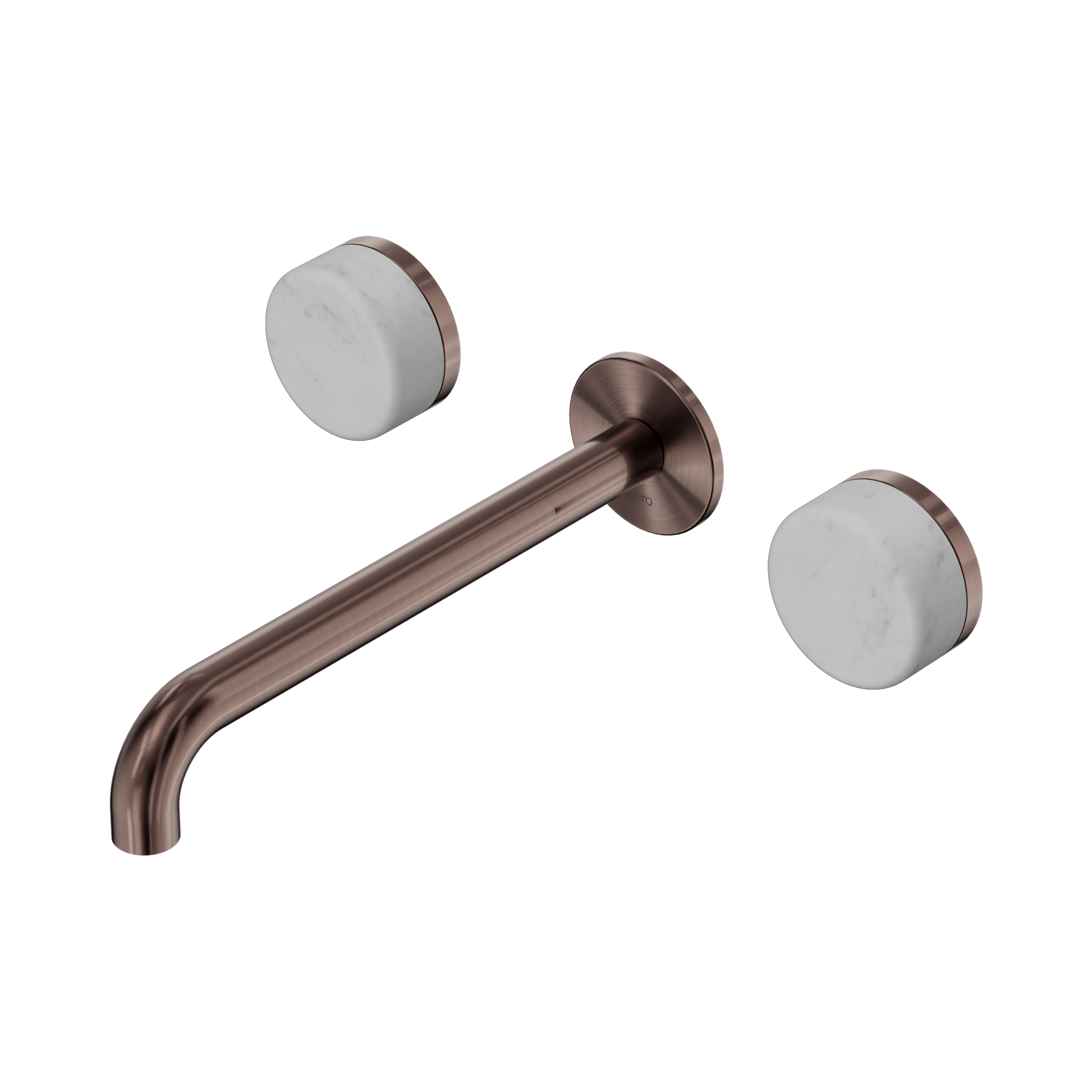 Nero Serenity Wall Basin Set 220mm Spout With Carrara Handle, Brushed Bronze