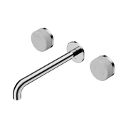 Nero Serenity Wall Basin Set 220mm Spout With Carrara Handle, Chrome